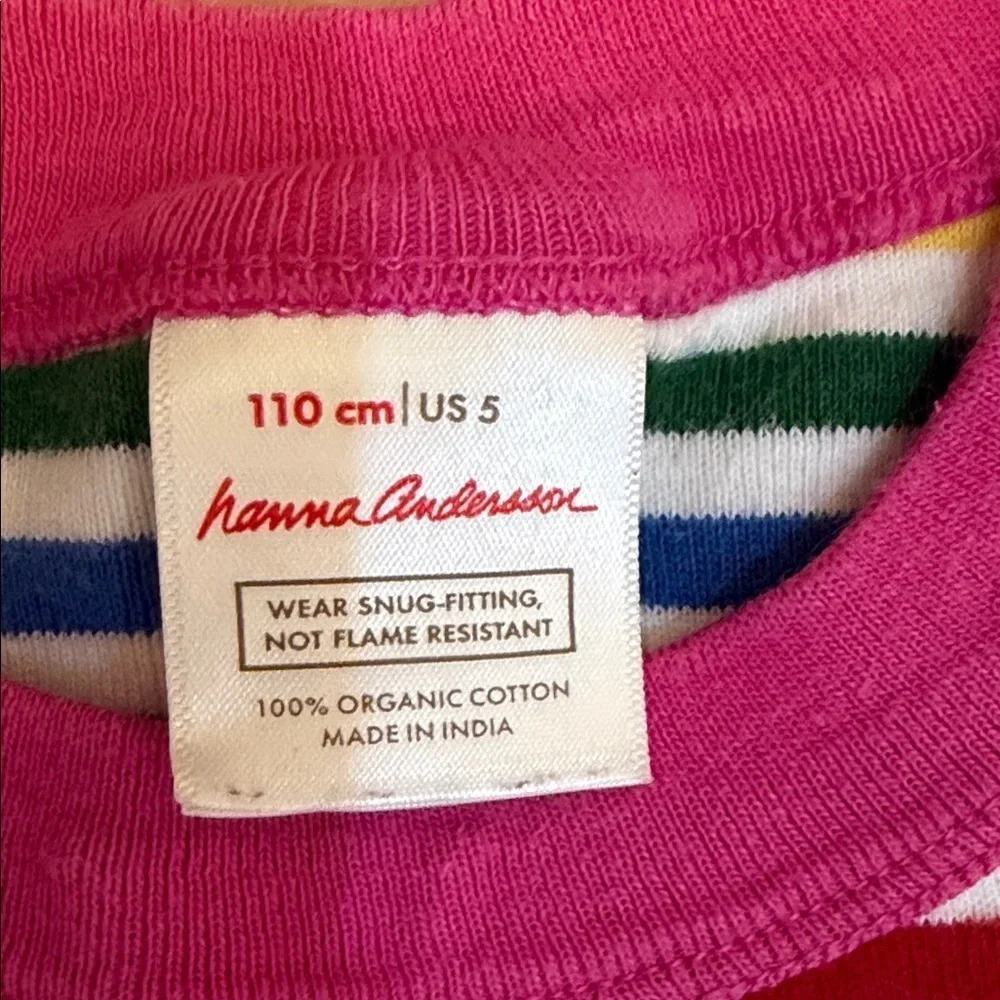 Hanna Andersson girls striped pajamas size 110cm/us 5. 2 piece set